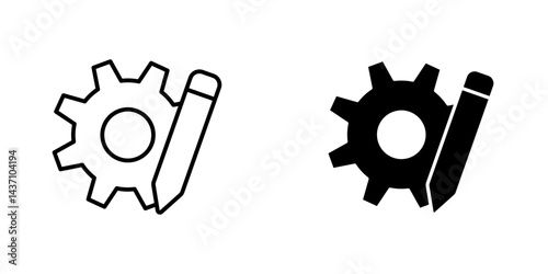 Customize settings flat simple vector icons illustration set.