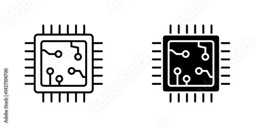 Microchip flat simple vector icons illustration set.