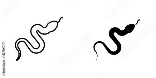 Snake flat simple vector icons illustration set.