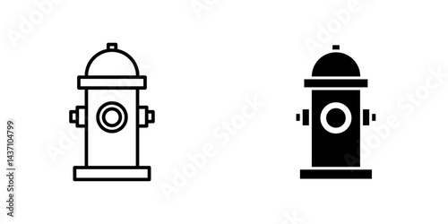 Fire hydrant flat simple vector icons illustration set.