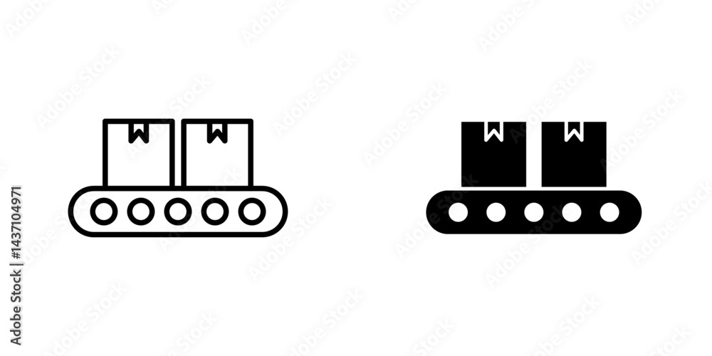 Conveyor belt flat simple vector icons illustration set. Conveyor belt flat simple vector icons illustration set.