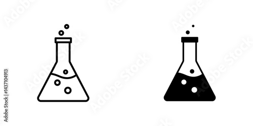 Flask flat simple vector icons illustration set.