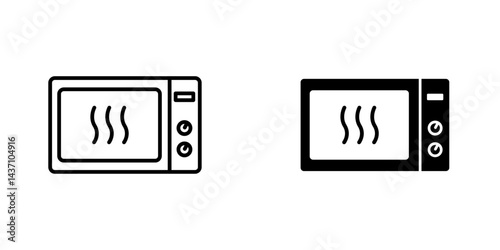 Microwave flat simple vector icons illustration set.
