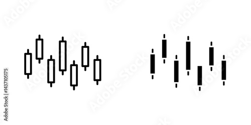 Chart candlestick flat simple vector icons illustration set.