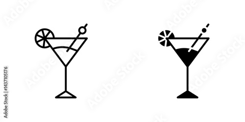 Citrus Glass flat simple vector icons illustration set.