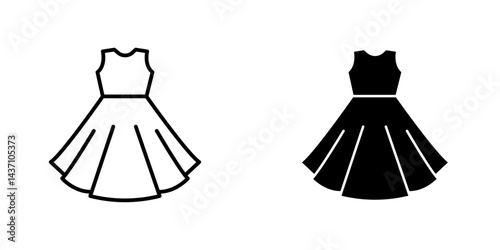 Dress flat simple vector icons illustration set.