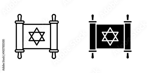 Scroll Torah flat simple vector icons illustration set.