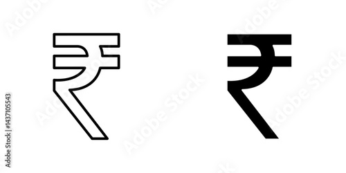 Indian rupee flat simple vector icons illustration set.