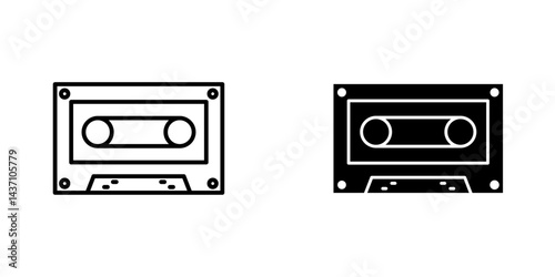Cassette tape flat simple vector icons illustration set.