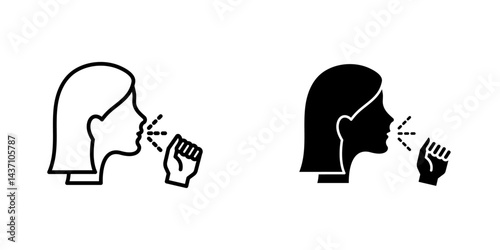 Cough flat simple vector icons illustration set.