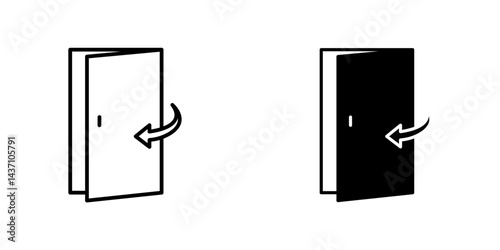 Door closed flat simple vector icons illustration set.