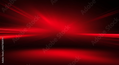 Add modern flair to your visuals striking red black abstract background enhanced by glowing rays of light smooth gradients motion blur designed as versatile backdrop product showcases digital studio