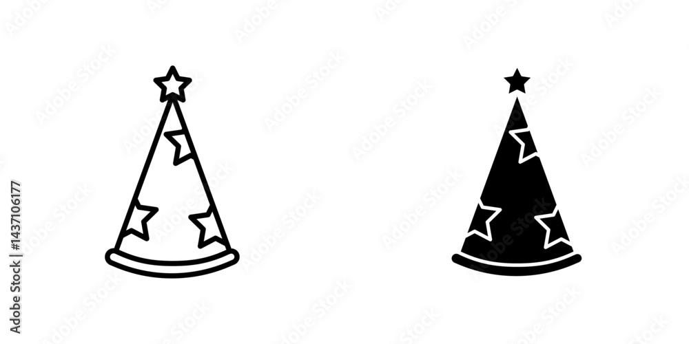 Birthday hat flat simple vector icons illustration set. Birthday hat flat simple vector icons illustration set.
