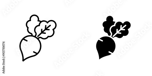 Radish flat simple vector icons illustration set.