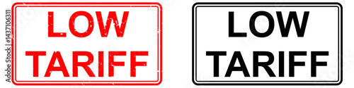Low tariff stamp icon vector for reduced tax, minimal customs fee, and trade advantage. Ideal for international shipping, export import business, and global commerce logistics illustration.