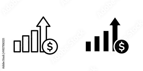 Revenue flat simple vector icons illustration set.