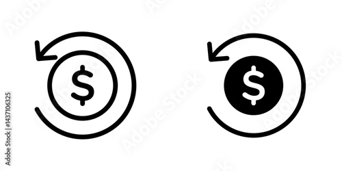 Refund flat simple vector icons illustration set.