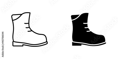 Boot flat simple vector icons illustration set.