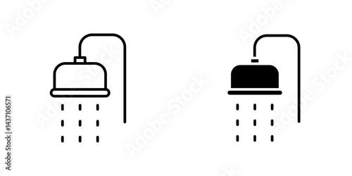Shower flat simple vector icons illustration set.