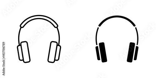 Ear muffs flat simple vector icons illustration set.