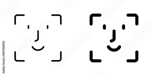 Face id flat simple vector icons illustration set.