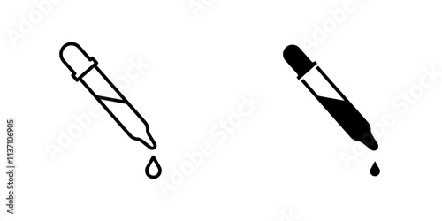 Eye dropper half flat simple vector icons illustration set.