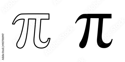 Pi flat simple vector icons illustration set.