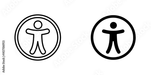 Universal access flat simple vector icons illustration set.