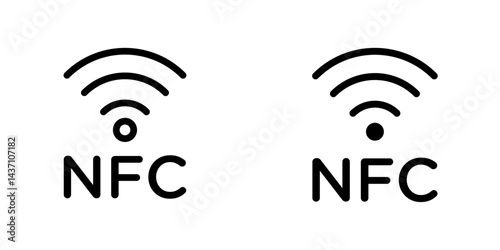 Nfc flat simple vector icons illustration set.