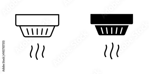 Sensor smoke flat simple vector icons illustration set.