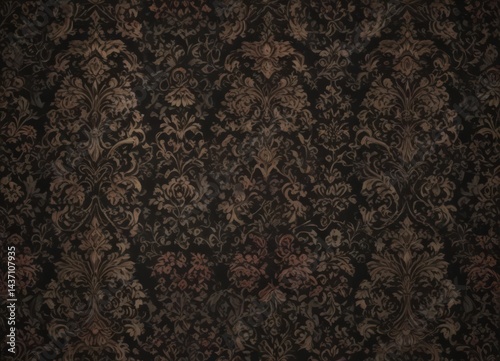 Intricate damask, dark floral pattern  Seamless gothic wallpaper texture , motif, photo
