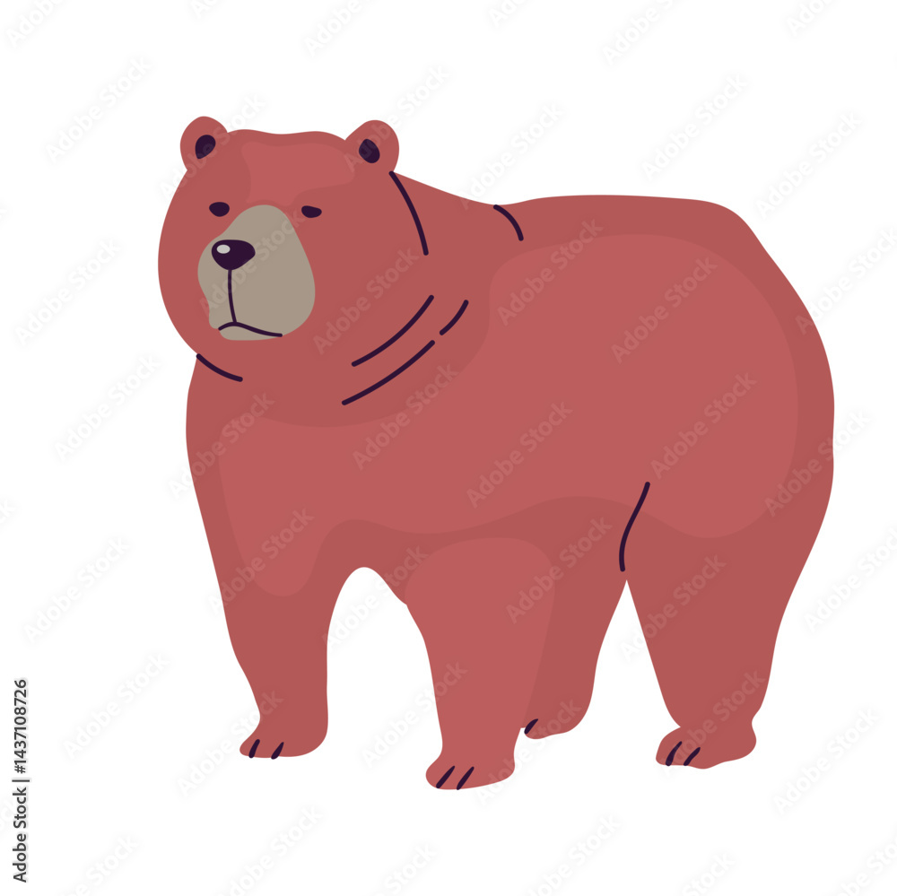 Naklejka premium Kodiak bear icon clipart avatar logotype isolated illustration