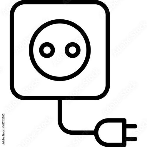 socket icon illustration design with outline