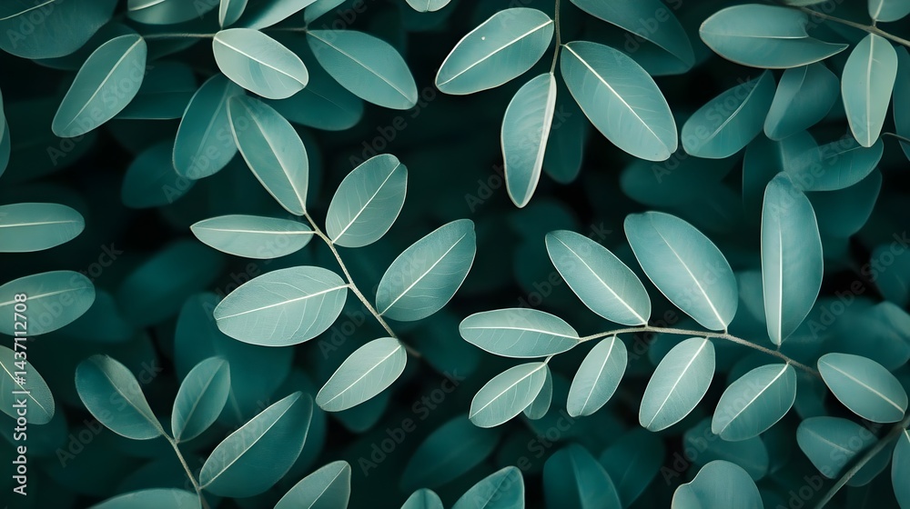 Gradual Green Leaf Gradient Transitioning from Dark to Light Shades
