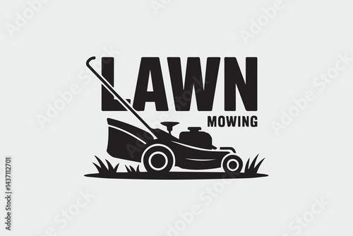 lawn mowing illustration vector