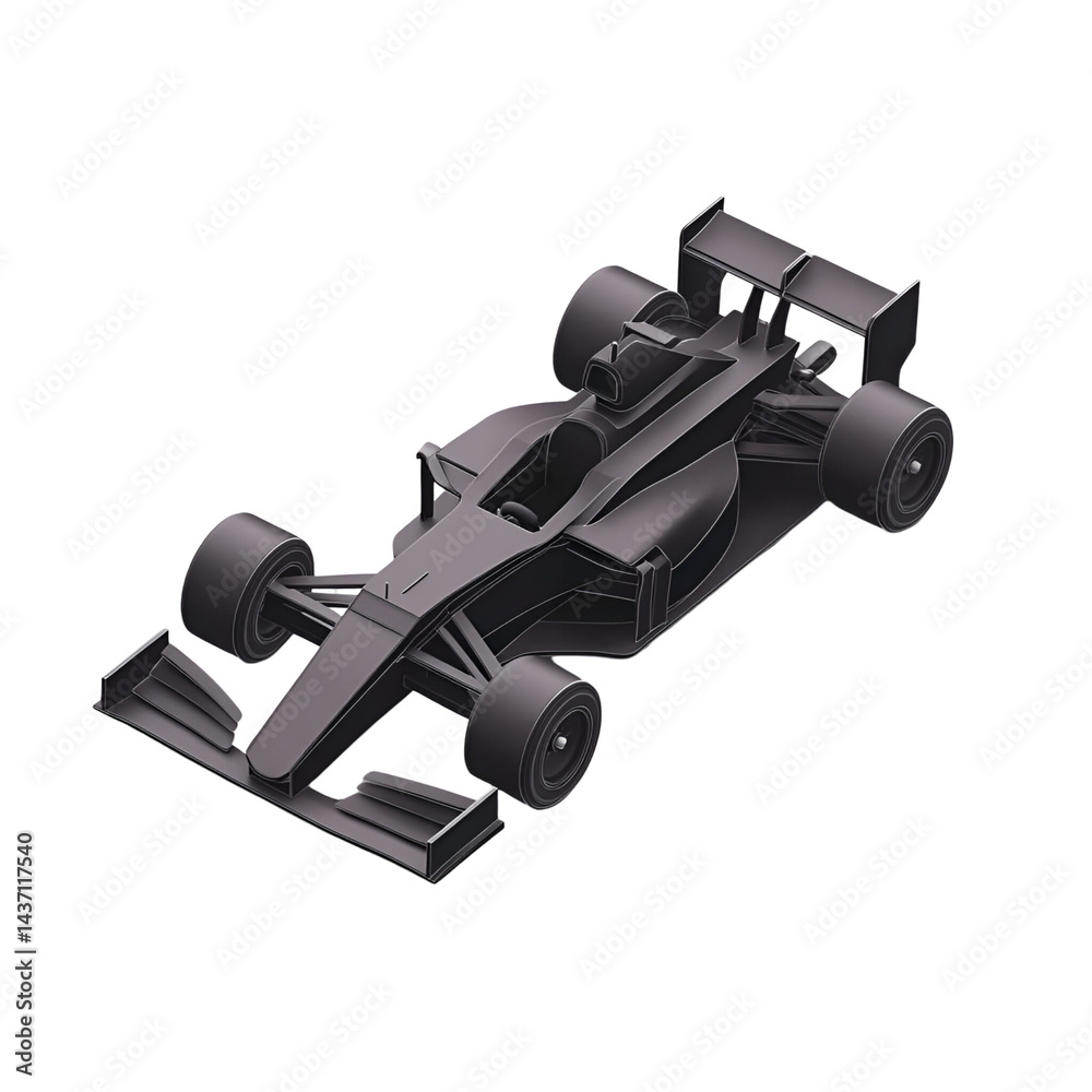 Naklejka premium Grayscale illustration of a modern race car emphasizing speed and design