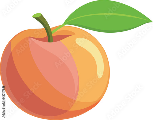 A vibrant vector art illustration of Mamoncillo nectarine fruit, showcasing its unique texture and vibrant colors in detail.