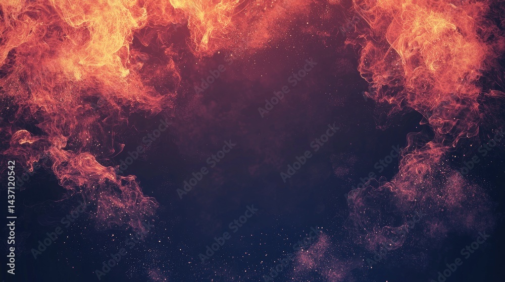 Fototapeta premium Vibrant Abstract Background with Fiery Smoke and Flares Creating a Dynamic Atmosphere