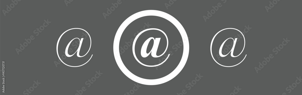@ sign. At or Address sign icon symbol @ button. Vector illustration @ sign. At or Address sign icon symbol @ button. Vector illustration