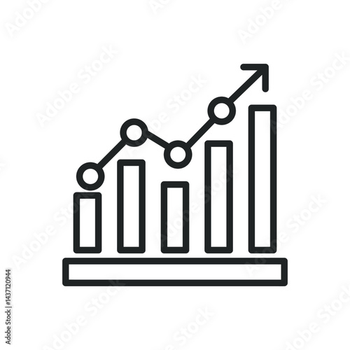 Statistic thin line icons. Editable stroke and Perfect pixel on transparent background