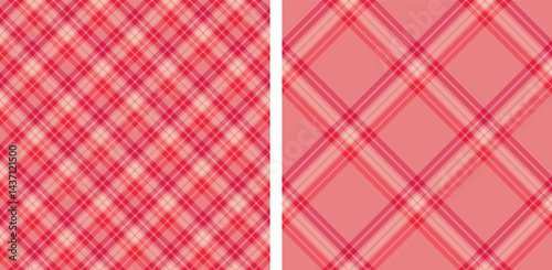 Two Seamless Red and Pink Plaid Patterns