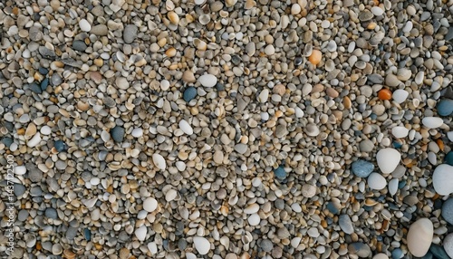 Beach Pebble Texture Colorful Stones and Seashells Background