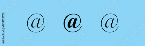 @ sign. At or Address sign icon symbol @ button. Vector illustration