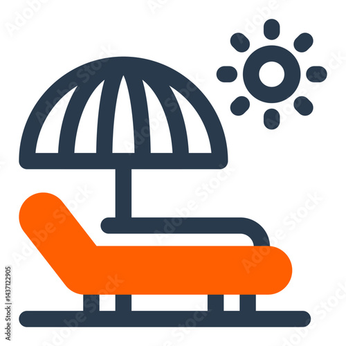 Sun Lounger with Beach Umbrella and Sun