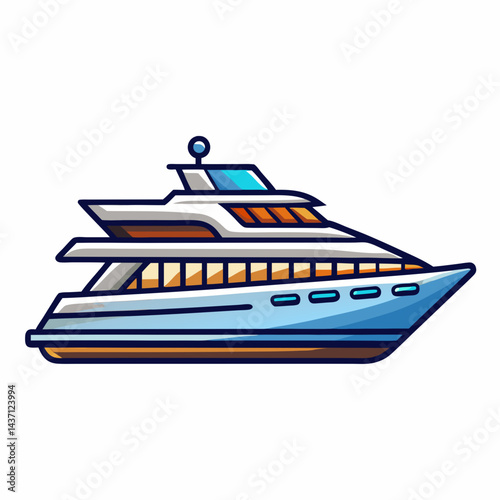 Minimalist Yacht Icon in Solid Black with Clean Geometric Shapes and Sleek Design vector