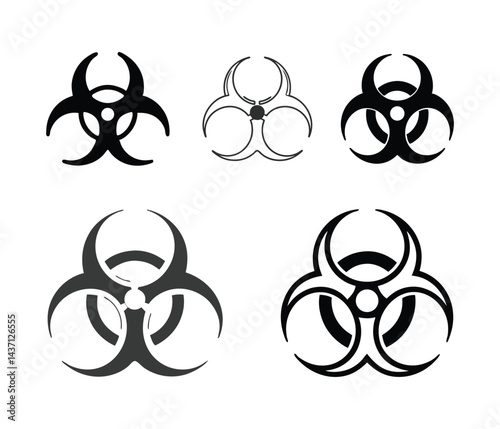 Biohazard icon, biohazard symbol silhouette.