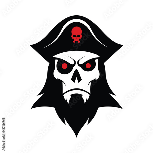 Pirate Captain Skull Mascot Logo for Adventure Gaming and eSports