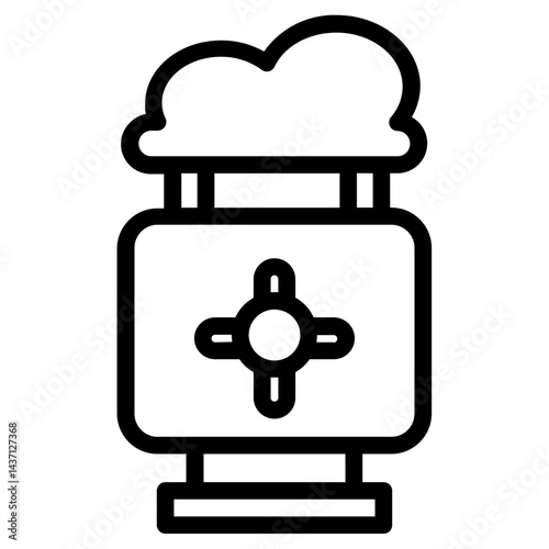 Office Remote Work Line Icon