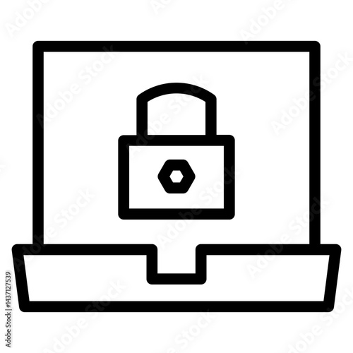 Secure Virtual Vpn Line Icon
