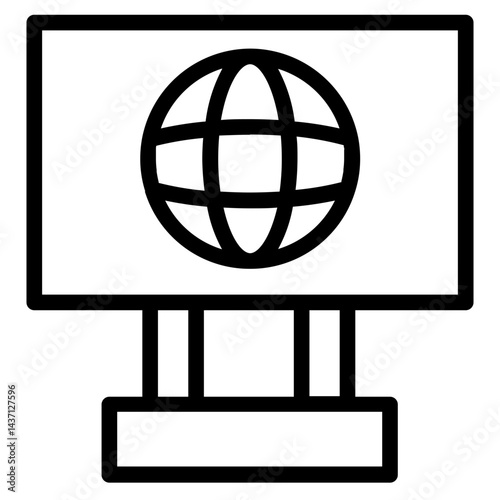 Work Remote Online Line Icon
